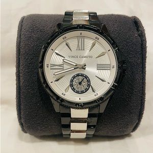 Vince Camuto Swarovski Watch water resistant Black/Silver Stainless Steel